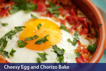 Cheesy Egg and Chorizo Bake