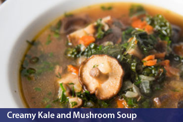 Creamy Kale and Mushroom Soup