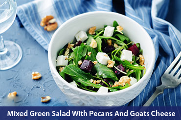 Mixed Green Salad With Pecans And Goats Cheese