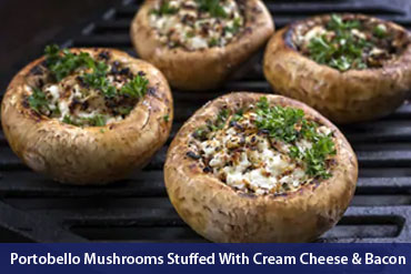 Portobello Mushrooms Stuffed With Cream Cheese & Bacon